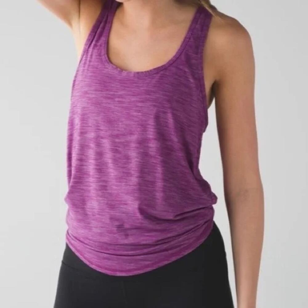 Lululemon Tie It Up Racerback Athletic Tank Top Heathered Plum Size 6